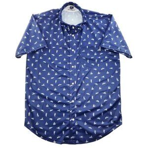 Greater Half Sex Positions Stretch Short Sleeve Shirt Button Down Men's 3XL
